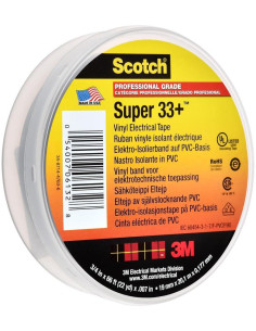 3M Изолационна лента Scotch 33+ цвят ЧЕРЕН 0.18мм х 19мм, дължина 20м - 3M7451 - Цена | LEDs4economy