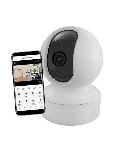 Камера с Wi-Fi 2MP куполна PT 4mm IR-5m двупосочно аудио IP40 управление чрез iOS/Android приложение Commel IoT