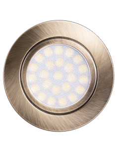 ULTRALUX МИНИ LED ЛУНА ЗА ВГРАЖДАНЕ IP44 4W, 4200K, 220V, 60°, НЕУТРАЛНА СВЕТЛИНА, САТИНИРАН МЕСИНГ - LML220442SB - Цена | LEDs4