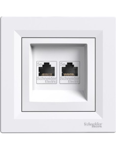 SE Розетка 2xRJ45 UTP cat.5e моноблок цвят Бял Asfora - EPH4400121 - Цена | LEDs4economy