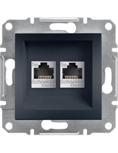 SE Розетка 2xRJ45 UTP cat.5e цвят Антрацит Asfora - EPH4400171 - Цена | LEDs4economy