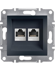 SE Розетка 2xRJ45 UTP cat.6 цвят Антрацит Asfora - EPH4800171 - Цена | LEDs4economy
