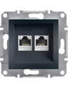 SE Розетка 2xRJ45 UTP cat.6 цвят Антрацит Asfora - EPH4800171 - Цена | LEDs4economy