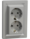 SE Контакт ШУКО ДВОЕН 16A моноблок цвят Алуминий Asfora - EPH9900161 - Цена | LEDs4economy
