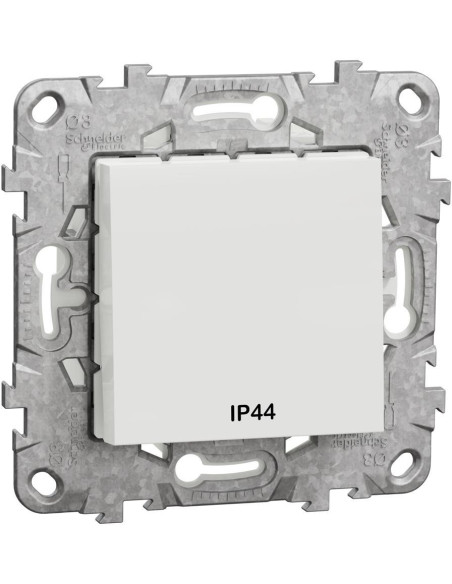 Девиаторен ключ IP44 с монтажна рамка 2 мод. цвят Бял Unica SE