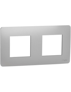 SE Лицева рамка 2х цвят Алуминий Unica Studio - NU200430 - Цена | LEDs4economy