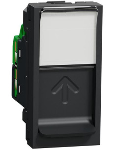 SE Розетка RJ45 UTP cat.6 S-One 1 мод. цвят Антрацит Unica - NU341454 - Цена | LEDs4economy