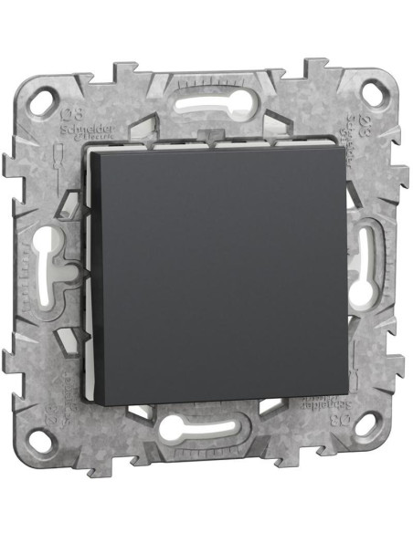 Девиаторен ключ IP44 с монтажна рамка 2 мод. цвят Антрацит Unica SE