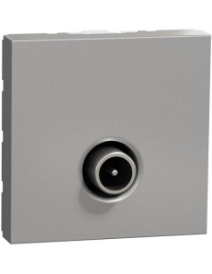 SE Розетка TV тип коаксиал 1.5dB 2 мод. цвят Алуминий Unica - NU346230 - Цена | LEDs4economy