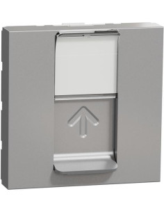 SE Розетка RJ45 UTP cat.5e S-One 2 мод. цвят Алуминий Unica - NU341130 - Цена | LEDs4economy