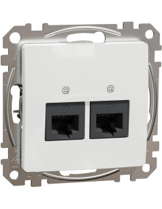 SE Розетка 2xRJ45 UTP cat.6 S-One цвят Бял Sedna - SDD111462 - Цена | LEDs4economy