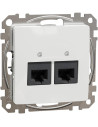 SE Розетка 2xRJ45 UTP cat.6 S-One цвят Бял Sedna - SDD111462 - Цена | LEDs4economy