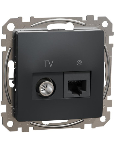 SE Розетка TV+RJ45 UTP cat.6 цвят Антрацит Sedna  - SDD114469T 