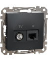 SE Розетка TV+RJ45 UTP cat.6 цвят Антрацит Sedna - SDD114469T - Цена | LEDs4economy