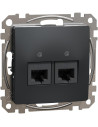 SE Розетка 2xRJ45 UTP cat.6 S-One цвят Антрацит Sedna - SDD114462 - Цена | LEDs4economy
