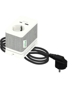 SE Модул за бюро 1х шуко и 2хUSB тип A+C, кабел 2м, цвят Бял / Текстил Unica System+ - INS44050 - Цена | LEDs4economy