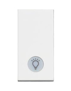 BTICINO Бутон с LED индикация на 230V и символ лампа 1 мод. 10A цвят Бял /блистер/ Classia - RW4043 - Цена | LEDs4economy