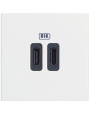 BTICINO Розетка 2xUSB за зареждане тип С 3A 15W 2 мод. цвят Бял /блистер/ Classia - RW4286C2 - Цена | LEDs4economy