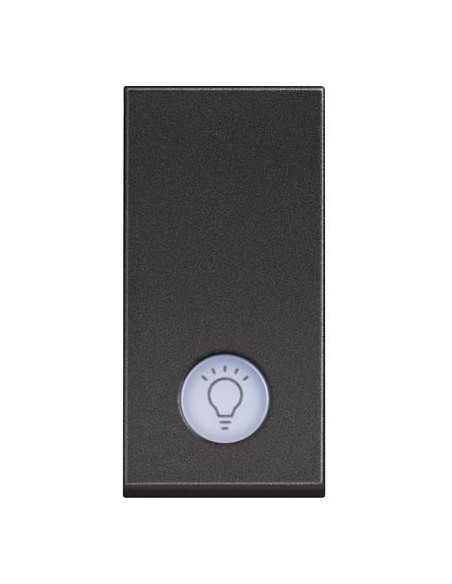 Еднополюсен ключ с LED индикация и символ лампа 1 мод. цвят 10А Черен /блистер/ Classia Bticino