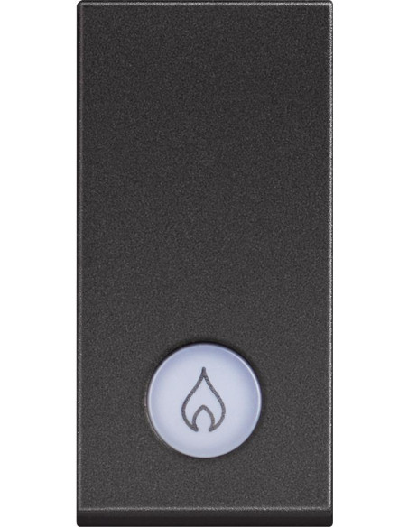 Еднополюсен ключ с LED индикация и символ отопление 1 мод. 16A цвят Черен /блистер/ Classia Bticino