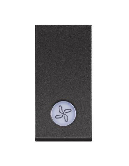Еднополюсен ключ с LED индикация и символ вентилатор 1 мод. 10А цвят Черен /блистер/ Classia Bticino