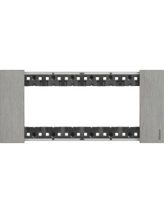 BTICINO Рамка 6 мод. метална цвят Стомана (Steel) Living Now - KA4806ZG - Цена | LEDs4economy