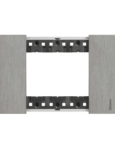 BTICINO Рамка 3 мод. метална цвят Стомана (Steel) Living Now - KA4803ZG - Цена | LEDs4economy