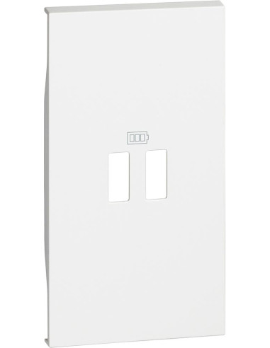 KW12C Лицев панел за USB розетка тип 2xA/2xC/A+C 2 мод. цвят Бял Living Now Bticino
