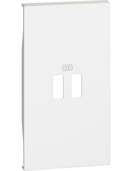 KW12C Лицев панел за USB розетка тип 2xA/2xC/A+C 2 мод. цвят Бял Living Now Bticino