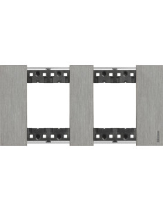 BTICINO Рамка 2x2 мод. метална цвят Стомана (Steel) Living Now - KA4802M2ZG - Цена | LEDs4economy