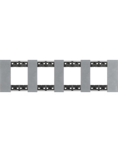 BTICINO Рамка 4x2 мод. метална цвят Луна (Moon) Living Now - KA4802M4NW - Цена | LEDs4economy