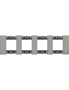 BTICINO Рамка 4x2 мод. метална цвят Стомана (Steel) Living Now - KA4802M4ZG - Цена | LEDs4economy