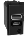 BTICINO Розетка 2xUSB за зареждане тип A+C 3A 15W 1 мод. Living Now - K4191AC - Цена | LEDs4economy