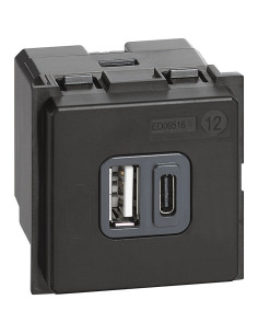 BTICINO Розетка 2xUSB за зареждане тип A+C 3A 15W 2 мод. Living Now - K4287C2 - Цена | LEDs4economy