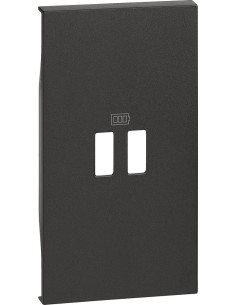 BTICINO Лицев панел за USB розетка тип 2xA/2xC/A+C 2 мод. цвят Черен Living Now - KG12C - Цена | LEDs4economy