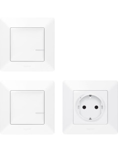 Netatmo Допълнителен пакет Smart Valena Life Бял (Контакт+жичен ключ/димер с компенсатор+безжичен ключ) с рамки Legrand - 75212 