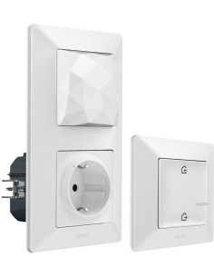 Netatmo Стартов пакет Smart Valena Life Бял (Свързан контакт с Gateway + Master ключ безжичен) с рамки - 752196 - Цена | LEDs4ec