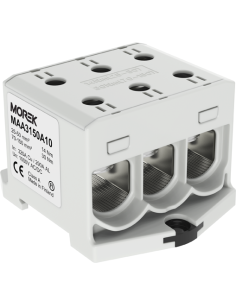 MOREK Тунелна клема СИВА 1P 320A с 6 отвора OTL150-3 3xAl/Cu 25-150mm² 1000V - MAA3150A10 - Цена | LEDs4economy
