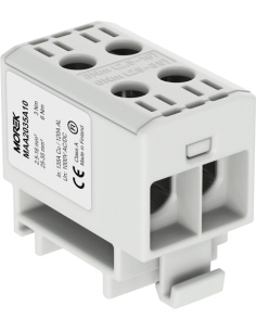 MOREK Тунелна клема СИВА 1P 135A с 4 отвора OTL35-2 2xAl/Cu 2,5-35mm² 1000V - MAA2035A10 - Цена | LEDs4economy