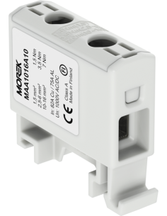 MOREK Тунелна клема СИВА 1P 82A с 2 отвора OTL16 1xAl/Cu 1,5-16mm² 1000V - MAA1016A10 - Цена | LEDs4economy