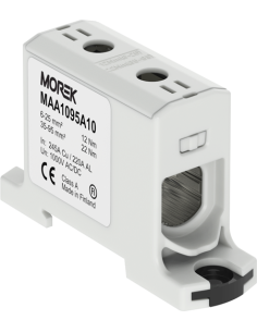 MOREK Тунелна клема СИВА 1P 245A с 2 отвора OTL95 1xAl/Cu 6-95mm² 1000V - MAA1095A10 - Цена | LEDs4economy