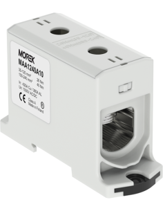 MOREK Тунелна клема СИВА 1P 425A с 2 отвора OTL240 1xAl/Cu 35-240mm² 1000V - MAA1240A10 - Цена | LEDs4economy