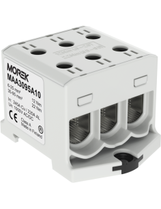 MOREK Тунелна клема СИВА 1P 245A с 6 отвора OTL95-3 3xAl/Cu 6-95mm² 1000V - MAA3095A10 - Цена | LEDs4economy