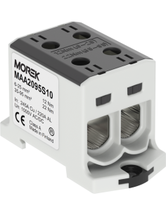 MOREK Тунелна клема ЧЕРНА 1P 245A с 4 отвора OTL95-2 2xAl/Cu 6-95mm² 1000V - MAA2095S10 - Цена | LEDs4economy
