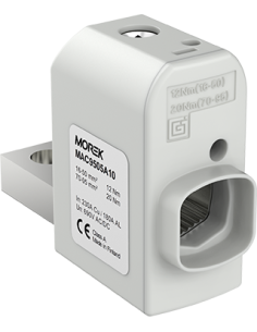 MOREK Изолиран конектор към устройство SR95SB 1xAl/Cu 16-95mm², плосък с винт, прав, 690V - MAC9505A10 - Цена | LEDs4economy