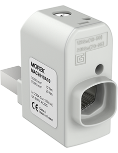 MOREK Изолиран конектор към устройство SR95RBL 1xAl/Cu 16-95mm², кръгъл, ляв, 690V - MAC9510A10 - Цена | LEDs4economy