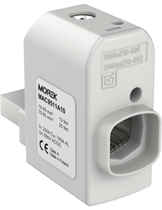 MOREK Изолиран конектор към устройство SR95RBR 1xAl/Cu 16-95mm², кръгъл, десен, 690V - MAC9511A10 - Цена | LEDs4economy