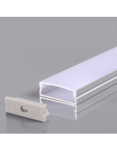 V-TAC Монтажен Kит с Дифузер за LED Лента Алуминиев 2м. - 23176 - Цена | LEDs4economy