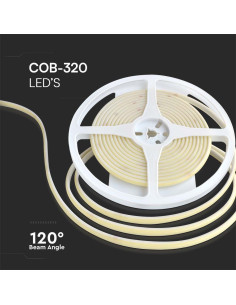 V-TAC LED COB Лента 24V IP67 Зелена 320 LEDs 10W/m - 23143 - Цена | LEDs4economy 2