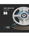 V-TAC LED Лента SMD 2835 120LED Двойно PCB 3мм 4000K 8W/м. - 23025 - 5
